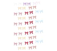 50 piezas de lazos para uñas, calcomanías de lazo 3D, lazos de resina, diamantes de imitación, suministros de arte, decoraciones de manicura, accesorios coloridos para lazo