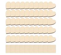 50 Piezas de Madera en Forma de Corazón y 10 Cuadradas de Caoba - En Blanco Para Bricolaje, Tallar y Pintar