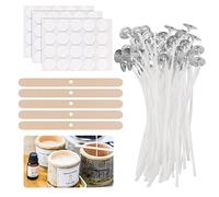 50 Piezas de Mecha de Vela de Algodón,Mecha de Algodón Natural 100% con 10 Soportes para Mechas para Velas,para Fabricación de Velas DIY, Manualidades en casa Fabricación casera Mechas Pre Encerado