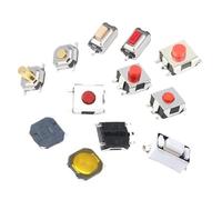 50 piezas de microinterruptor táctil de 3 x 6 x 2,5 mm, 3 x 6 x 4,3 mm, 2 pines, 4 x 4 x 1,5/3/0,8 mm, 6 x 6 x 3,1/2,5 mm, botón de silicona SMD de 4 pines/pie(6X6X3.1)