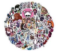 50 Piezas de Pegatinas de Monster High,Pegatinas para Ordenador Portatil Agenda Laptop Skate Botella Agua Guitarras Maletas equipajes Coches y Bicicletas,Monster High Impermeable Vinilo Pegatinas