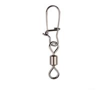 50 piezas de pesca giratorio de acero inoxidable fuerte rotación conector para señuelo de roca marina cebo aparejos (14#18mm)