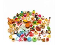 50 piezas de resina en miniatura para casa de muñecas | Resina resistente, aplicación versátil, comida en miniatura, accesorios de Barbie, decoración de cocina