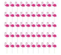 50 Piezas De Selecciones De Frutas De Flamenco, Selecciones De Decoración De Cupcakes, Selecciones De Frutas Con Temática Hawaiana, Plato De Frutas, Selecciones De Frutas De Arte De Fiesta