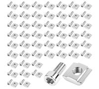 50 Piezas De Tuercas En T M5 T-Nuts Con 50 Con Tornillo, Tuerca Deslizante Serie 2020 M5, T-Slot Bolts, T Tuerca De Acero Carbono Para Ranura De Extrusión De Perfil De Aluminio 2020 Series