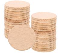 50 Piezas Discos de Madera Redondos sin Terminar | Madera, Forma Circular, Estilo Rústico, para Proyectos Creativos en Casa y Puerta, se Pinta o Usa Purpurina