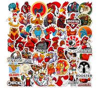 50 Piezas El Gallo Pegatinas para Niños y Niñas,Adolescentes,Portátiles,Maleta,Bicicletas,Monopatín,Guitarra,Casco,Equipaje,Coche,Rooster Impermeable Vinilo Pegatinas Decorativas