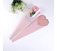 50 piezas Floristería Bolsas de embalaje de flores de plástico Día de San Valentín Flor de una sola rosa Papel de regalo Ramo de flores a prueba de agua Suministros-Rosa-S-20 piezas, como se muestra