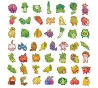 50 Piezas Fruta Pegatina Vegetal Vegetales Pegatinas Estéticas Resistentes Agua Para Álbum Recortes Notebook Botella Agua Palabra Papelería PAQUETE