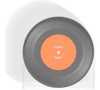 50 Piezas Fundas para Vinilos LP, Protector Antiestático para Discos de Vinilo, Inner Sleeves Transparentes, Fundas Plásticas Protectoras para Vinilos de 12 Pulgadas