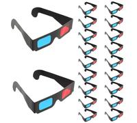 50 Piezas Gafas de Cartón 3D Anaglifas Negras Ligeras | Efectos 3d Claros, Montura Negra de Papel, para Cómics 3d y Dvd, Uso en Viaje