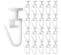 50 Piezas Ganchos de Cortina,Cabeza Plana de 5-10 mm Ancho de Marcha,para Correderas Plisadas Rieles de Cortina Barras de Cortina con Tobogán Interiores Deslizadores Blanco