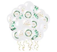 50 Piezas Globos de Comunión y Confirmación - Decoración para Niña y Niño con Motivo de Pez y Corona de Hojas - Blancos para Bautismo Primera Comunión Navidad