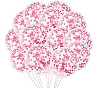 50 Piezas Globos de Confeti Rosa Globos de Confeti de látex Globos de Fiesta Rosa para Fiesta de cumpleaños Compromiso de Boda Aniversario Baby Shower Graduación Decoración