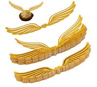 50 piezas Golden Snitch Wings Chocolate Wings Party Decor Wizard Cake Topper Cupcake Toppers Decoraciones de chocolate con punto de pegamento para fiesta de cumpleaños