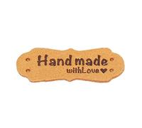 50 piezas hechas a mano con etiqueta de amor, suministros de decoración para el hogar, suministros para niños, niñas, niños, accesorios hechos a mano con etiquetas de amor para tejer