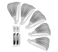 50 piezas Hojas de bisturi 21 - recambio cuchillas - cuchillas escalpelo para mango de bisturí número 4 - acero carbón, estériles