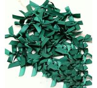 (50 piezas) Lazos de cinta de colores de 4 x 4 cm, tamaño pequeño, lazo de cinta de satén de poliéster, flor, decoración artesanal, lazos navideños, verde, 3,5 cm