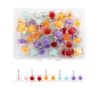 50 Piezas Lindos alfileres con Cabezas cuadradas Transparentes