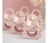 50 Piezas/Lote de Bolsas de Dulces Creativas Estilo Chupete con Lazo Lindo, Mini Bolsas de Regalo para Fiesta, Baby Shower, Caja de Papel para Chocolate, Regalos de Boda