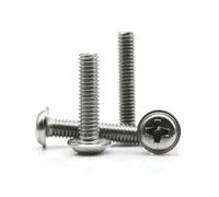 50 piezas M2 M2.5 M3 M4 M5 M6 DIN967 304 A2 acero inoxidable PWM Cruz Pan redondo arandela cabeza tornillo perno con cuello acolchado(3mm,50pcs M2.5)