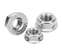50 piezas M3 M4 M5 M6 M8 M10 M12 M16 M20 304 cabeza hexagonal de acero inoxidable dentado Spinlock bloqueo tuercas con reborde DIN6923