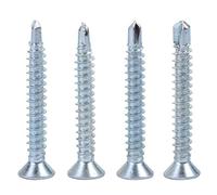 50 piezas M4.2 tornillos autoperforantes de cabeza plana, tornillos autorroscantes, juego de tornillos de cola de perforación, tornillos autoperforantes para metal(M4.2*50(50PCS))