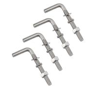 (50 piezas) M4 x 60 mm, en forma de L, kit de pernos roscados de acero inoxidable 304, pernos de anclaje cuadrados, ganchos para colgar
