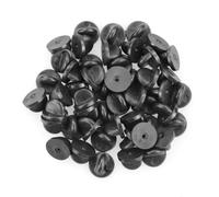 50 Piezas Mariposa Embrague Pin Backs Goma para Pasadores de Solapa Fabricación de Joyas Sombreros Insignias Uniforme (Negro 11.5mm Diámetro)