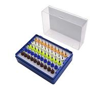 50 piezas Microdrill Juego de brocas PCB Carburo de tungsteno para grabar instrumentos para circuitos impresos con funda protectora 0,5 mm - 0,9 mm
