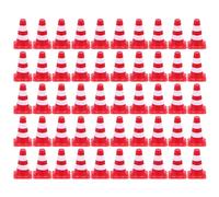 50 piezas mini conos de tráfico juguetes para niños - conos de tráfico para educación vial, decoración de casa de muñecas, accesorios de jardín de cuento de hadas, portátil y duradero, 0,98 x 0,39 x