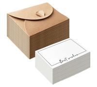50 Piezas Mini Sobres Blancos con Tarjeta, Pequeños Sobres de Papel Kraft para Tarjetas de Regalo DIY Graffiti (Best Wishes)