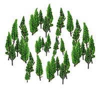 50 piezas modelo de árboles en miniatura, piezas de construcción de maquetas, árboles H0,tren, paisaje, diorama, arquitectura, árboles, tablón para paisajes, minipaisajismo, color verde natural