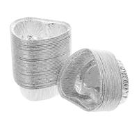 50 Piezas Moldes de Aluminio Forma de Corazón 6oz Plata
