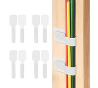 50 Piezas Organizador Cables, Gestion Des câbles Sous le Bureau Reutilizables Kabel Organizer Klettband Correas Autoadhesivas Soporte Abrazaderas para Electrónica Hogar y Oficina Blanco