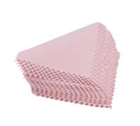 50 Piezas Paño de Limpieza para Joyas de Algodón Rosa, Doble Cara | Pulido y Eliminación de Manchas, Formato Portátil 8x8cm, para Vidrio, Tabletas y Viaje