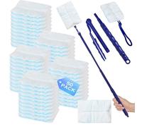 50 Piezas para Swiffer Plumero Duster Kit, el Bono Incluye 2 Plumero Telescopico Extensible para Repuestos de imán de Polvo para Swiffer Duster, Adecuado para Escuelas, Cocinas, oficinas