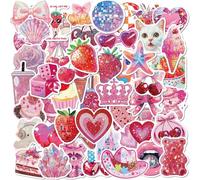 50 Piezas Pegatinas Aesthetic Scrapbooking, Divertidas Pegatinas Stickers para Calendario, Libro de Fotos, Diario, Portatil, Maletas, Skateboard, Bicicleta Patinete, Funda de Teléfono