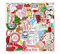 50 Piezas Pegatinas de Navidad, Navidad Pegatinas Autoadhesivas Etiquetas de Regalo Etiquetas de Navidad Feliz Navidad Rollo de Pegatinas Decoración Pegatinas para Tarjetas de Navidad Bolsas de Regalo