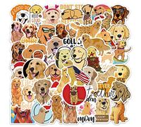 50 Piezas Perro de Caza de Oro Pegatinas para Niños y Niñas,Adolescentes,Portátiles,Maleta,Bicicletas,Monopatín,Guitarra,Casco,Equipaje,Coche,Golden Retriever Impermeable Vinilo Pegatinas Decorativas