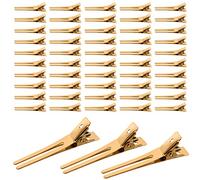 50 Piezas Pinza de Pelo de Duckbill, No Deslizante Pinzas de Pelo, Pinza de Peluquería, para Hecho de Cabello Rizado, Extensión Del Cabello (Kc Golden)