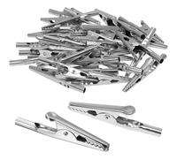 50 Piezas Pinzas Cocodrilo, Pinzas de Cocodrilo Niquelado, Pinzas de Prueba Eléctricas, Clips Metálicos de Cocodrilo, Prueba de Plomo Pinzas Cocodrilo para Pruebas Eléctricas de Laboratorio