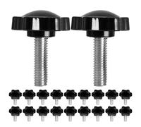 50 Piezas Pomo Ajustable M6x25mm y Núcleo Metálico Negro | Diseño Hexagonal Antideslizante, Apriete Controlado sin Herramientas, para Paneles Industriales y Equipos de Control
