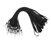 50 Piezas Porta Tarjetas Con Cordones, Cordones De Insignia Para Cuello, Lanyard Llaves, Cordón Con Clip Giratorio, Con Ganchos Metálicos, Para Identificación Para Eventos a Gran Escala (Negro)