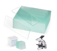 50 Piezas Portaobjetos Microscopio de 7,6 cm X 2,5 cm y 100 Piezas Cubreobjetos de Microscopio de 1,8 cm X 1,8 cm, de Alta Resolución, Sin Huellas Dactilares, Transparentes Portaobjetos Prelimpiados