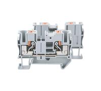 50 piezas PT-6 24-12AWG 800 V 41 A Bloque de terminales de riel DIN con resorte y conector de paso sin tornillos for cableado de panel eléctrico(Gray)