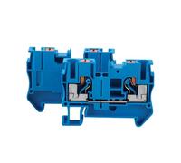 50 piezas PT-6 24-12AWG 800 V 41 A Bloque de terminales de riel DIN con resorte y conector de paso sin tornillos for cableado de panel eléctrico(Blue)