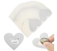 50 piezas Rascar Etiquetas Pegatinas, Tarjeta de Raspado, Engomada de Rasguño, Autoadhesivo Pelar y Pegar Etiquetas para Álbum de Recortes Juegos Fiesta Regalo Tarjeta Postal Cumpleaños (Silver)
