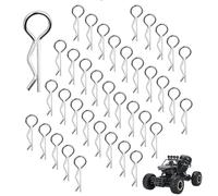 50 Piezas RC Body Clips Acero Inoxidable R Type Pin RC Pines de Clip de Carcasa de Cuerpo para 1/10 Remote Control Car Shell Spare Part,Silver