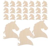 50 Piezas Recortes Decorativos de Unicornio en Madera sin Acabado | Superficie Lisa y Bordes Redondeados, Tono Caqui Natural, para Scrapbooking, Talleres Creativos y Adornos